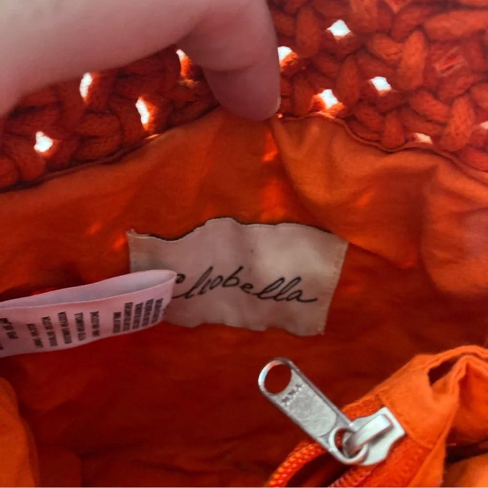 Cleobella macrame orange Monaco woven bag - Picture 3 of 9